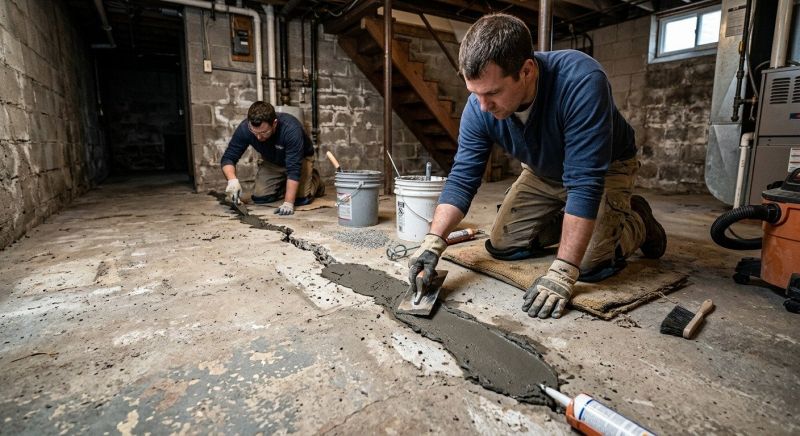 Cracked Basement Floor Repair in La Vernia, TX