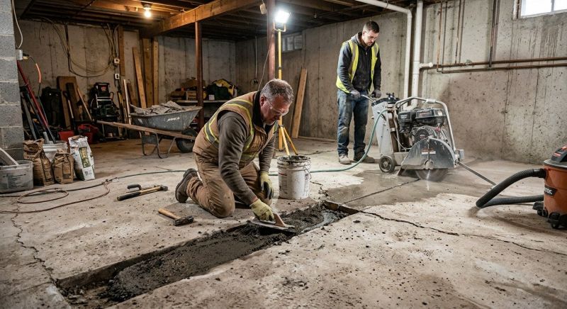 Cracked Basement Floor Repair in La Vernia, TX